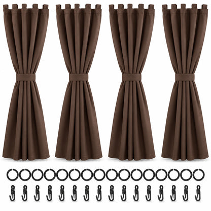 Gfilterspro Gazebo Replacement Curtains, 4 Panels, Dark Brown