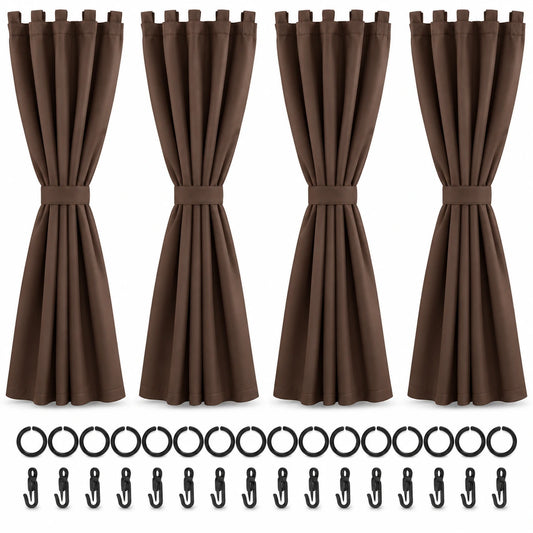 Gfilterspro Gazebo Replacement Curtains, 4 Panels, Dark Brown
